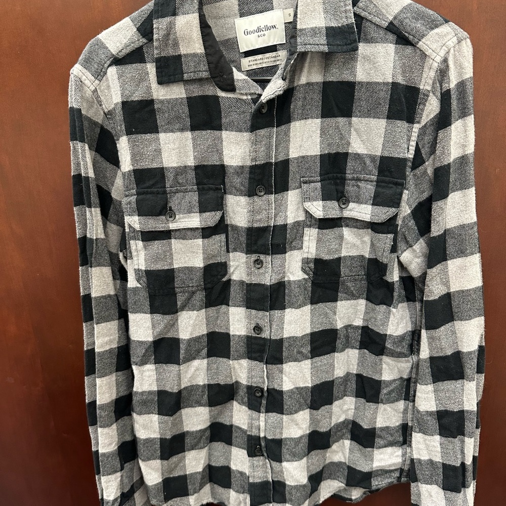 Goodfellow & Co Black and Gray Casual Button Down Shirt